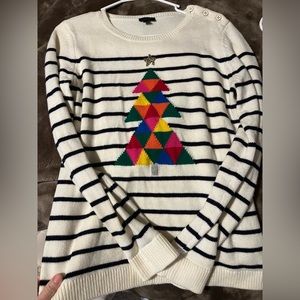 Women’s holiday striped Christmas sweater